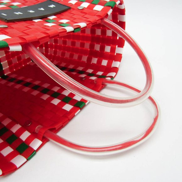 Marni Flower Cafe Basket Bag Women's Polypropylene Handbag Multi-color,Red Color - Picture 7 of 9